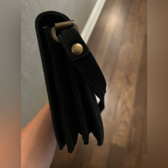 Vintage, Black Suede Evening Bag - Picture 8 of 9